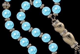 chapelet luxe or islamique prière pedant necklace bijoux accessoire brillant précieux imprimable bijou pendentif sterling mode beauté saphir colliers 3d print model - Mito3D