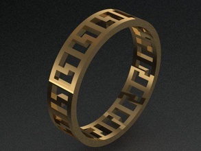 luxus golden band ring design modern druckbar juwel schmuck gold goldener ringe bandring versacestyle hochzeitsring verlobungsring 3ddesign 3dmodel 3dprint 3dring luxusschmuck geometrisch 3d print model - Mito3D