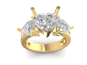 luxury heart diamond ring 2358 jewelry fashion accessories gold man men woman women unisex design fengshui rin rings 3d print model - Mito3D