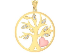 luxury heart tree life pendant 3075 jewelry fashion accessories gold diamond woman women design pendants 3d print model - Mito3D