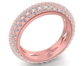 lujo hong kong diamante banda anillo 3116 dama joyería joya moda accesorios oro mujer diseño anillos 3d print model - Mito3D
