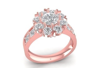 luxe Hong Kong diamant Dame bague 2994 bijoux mode accessoires or femme femmes conception anneaux 3d print model - Mito3D