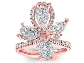 luxe hong kong diamant dame bague 2999 bijoux mode accessoires or femme femmes conception anneaux 3d print model - Mito3D