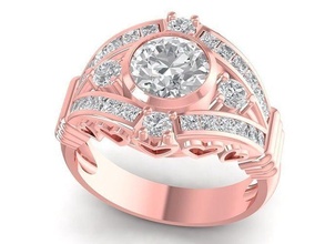 lujo Hong Kong diamante dama anillo 3036 joyería joya Moda accesorios oro mujer diseño anillos 3d print model - Mito3D