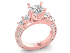 luxe hong kong diamant dame bague 3129 bijoux mode accessoires or femme femmes conception anneaux 3d print model - Mito3D