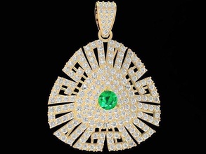 luxury hongkong diamond pendant 3144 jewelry fashion accessories gold woman women design pendants 3d print model - Mito3D