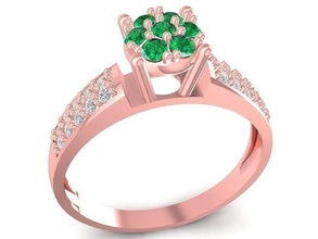 luxury hongkong diamond ring 3034 jewelry fashion accessories gold woman women design rings 3d print model - Mito3D