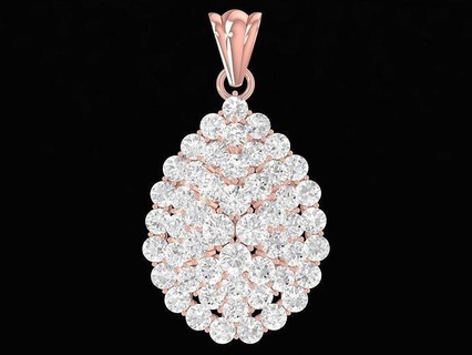 luxury hongkong diamond women pendant 3467 jewelry fashion accessories gold woman new design pendants 3d print model - Mito3D