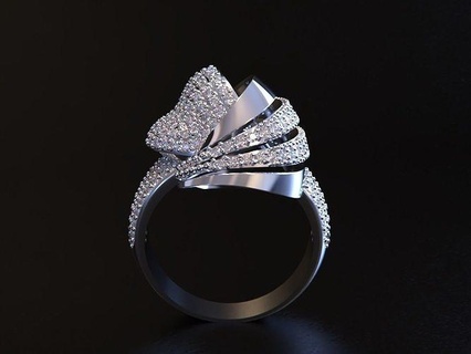 luxury jewelry ring 3dm rings diamond platinum wedding engagement jewel jewellery silver yellow gold rose white printable gem 3d print model - Mito3D