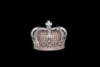 luxury king crown bail stones jewelry platinum precious gem printable gold pendant cuban link chain pendants 3d print model - Mito3D