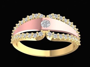 luxo Coréia diamante senhora anel 3138 joalheria moda acessórios ouro mulher mulheres Projeto argolas 3d print model - Mito3D