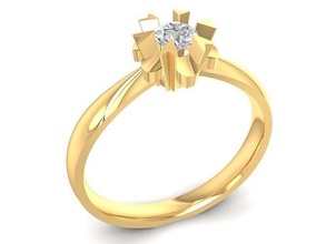 lujo Corea diamante dama sencillo anillo 3127 joyería joya Moda accesorios oro mujer diseño anillos 3d print model - Mito3D
