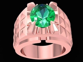 luxury korea diamond men ring 2885 jewelry fashion accessories gold man design rings 3d print model - Mito3D