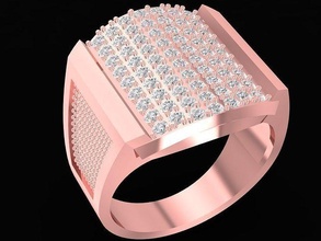 luxury korea diamond men ring 2894 jewelry fashion accessories gold design man rings 3d print model - Mito3D