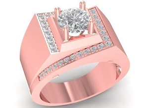 luxury korea diamond men ring 2928 jewelry fashion accessories gold man design fengshui pendant rings 3d print model - Mito3D