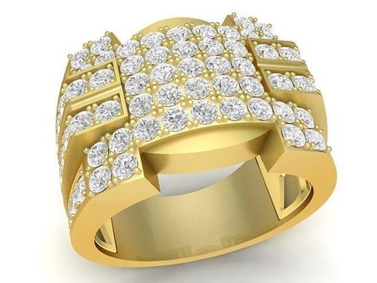 luxury korea diamond men ring 3369 jewelry fashion accessories gold man new design rings 3d print model - Mito3D
