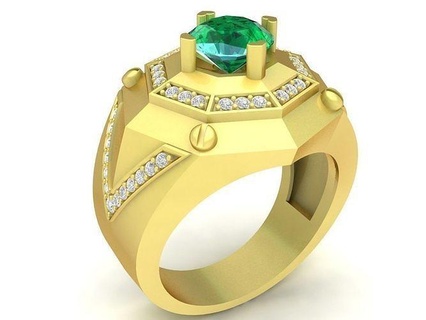 lusso Corea diamante uomini squillare 3413 gioielleria moda Accessori oro uomo design feng shui anelli 3d print model - Mito3D