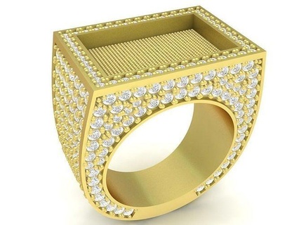 lusso Corea diamante uomini squillare 3421 gioielleria moda Accessori oro uomo design feng shui anelli 3d print model - Mito3D
