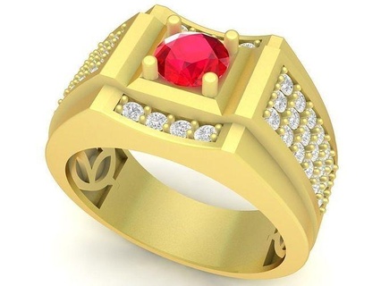 luxury korea diamond men ring 3422 jewelry fashion accessories gold man new design fengshui wedding rings 3d print model - Mito3D