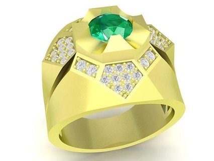 luxury korea diamond men ring 3755 jewelry fashion accessories gold man new design rings 3d print model - Mito3D