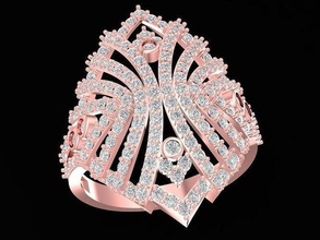 luxus korea diamant frauen ring 2866 schmuck mode zubehör gold frau design ringe 3d print model - Mito3D