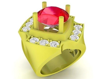 luxury korea diaomond men ring 3998 jewelry fashion accessories gold diamond man new design rings 3d print model - Mito3D