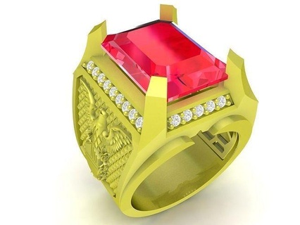 luxury korean diamond eagle men ring 4008 jewelry fashion accessories gold man new design rings 3d print model - Mito3D