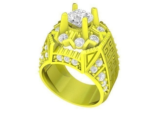 lujo coreano diamante hombres anillo 4819 joyería joya moda accesorios oro hombre diseño anillos 3d print model - Mito3D