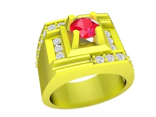 lujo coreano diamante hombres anillo 4880 joyería joya moda accesorios oro hombre diseño anillos 3d print model - Mito3D