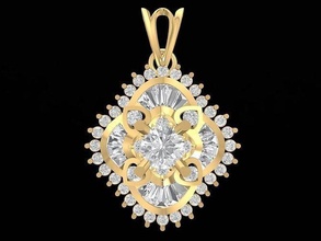 luxo senhora baguete diamante pingente 3214 joalheria moda acessórios ouro mulher mulheres Projeto pingentes 3d print model - Mito3D