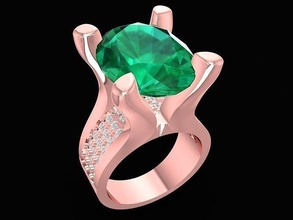 luxo oval diamante senhora anel 3234 projeto joalheria moda acessórios ouro mulher mulheres argolas 3d print model - Mito3D
