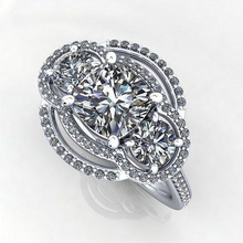 lusso squillare gioielleria gemma prezioso platino moda stampabile brillante diamante sterlina carati Fidanzamento anelli 3d print model - Mito3D