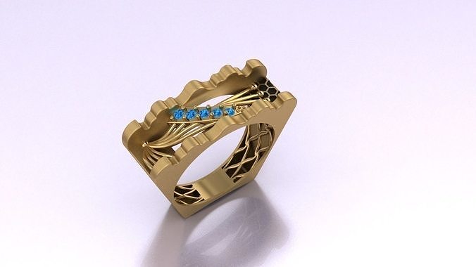 lusso squillare gioielleria oro stampabile donna impostato argento engagement diamante platino nozze Fidanzamento moda phi blu gioiello anelli 3D print model - Mito3D