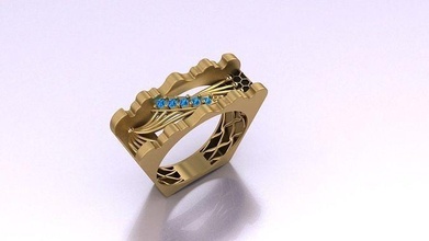 lüks yüzük takı altın yazdırılabilir Kadın Ayarlamak gümüş angagem elmas platin mücevher düğün nişan moda phi mavi yüzükler 3d print model - Mito3D