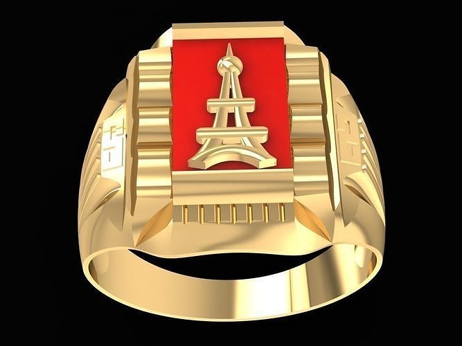 luxo anel homens 2160 joalheria moda acessórios ouro diamante homem Projeto argolas 3D print model - Mito3D