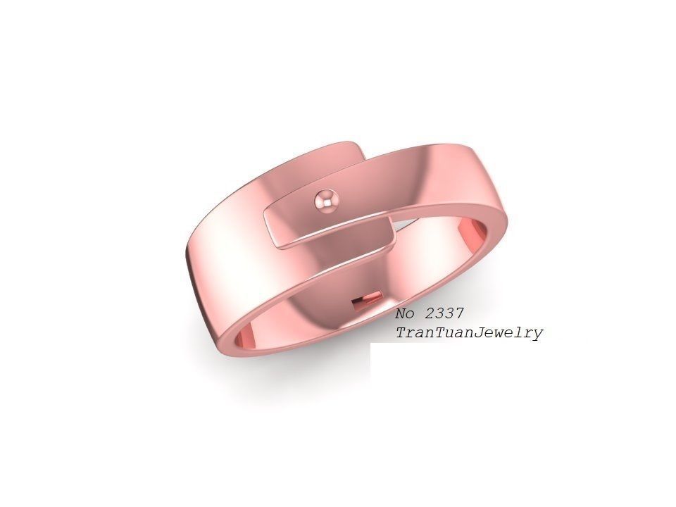 lujo rosa oro anillo 2337 joyería joya moda accesorios diamante unisexo diseño feng shui anillos 3D print model - Mito3D