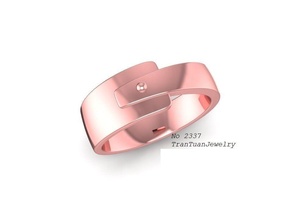 luxury rose gold ring 2337 jewelry fashion accessories diamond unisex design fengshui rings 3d print model - Mito3D