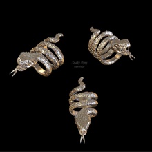 lusso serpente squillare animale arte design stampabile argento natura vipera maschio femmina anaconda oro 3dprint gioielleria anelli 3d print model - Mito3D