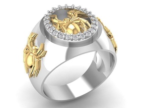 lujo araña anillo hombres 615 joyería joya moda accesorios oro diamante hombre diseño feng shui anillos 3d print model - Mito3D