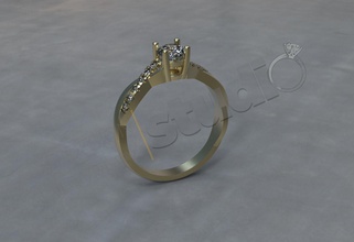 luxury twist solitaire ring 3d model jewel jewellery jewelry golde fashion wedding engagement gem printable diamond gold engagem beauty rings 3d print model - Mito3D