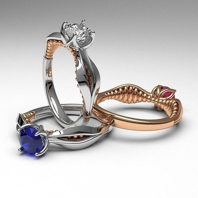 luxo único projeto diamante noivado anel 3d imprimível nupcial casamento 3dprint aniversário espumante pedra preciosa joalheria eua canadá solitário argolas 3d print model - Mito3D