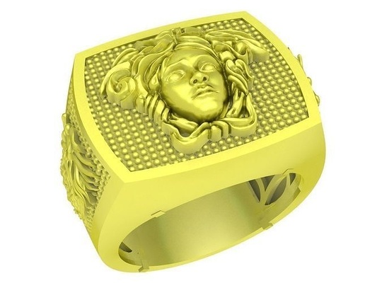 luxus versace drachen ring 4093 schmuck mode zubehör gold diamant männer design ringe 3d print model - Mito3D