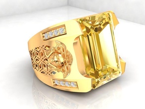 luxury versace ring men 1817 jewelry fashion accessories gold diamond man woman women unisex design fengshui rings 3d print model - Mito3D
