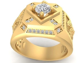 luxe Versace bague Hommes 2756 bijoux mode accessoires or diamant homme conception anneaux 3d print model - Mito3D