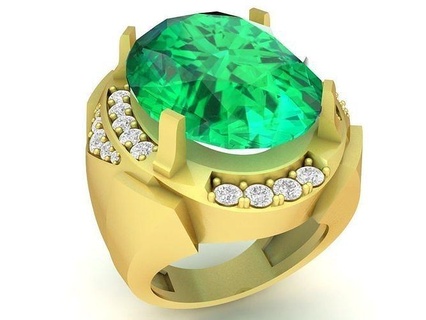 luxe Corée diamant Hommes bague ovale principale calcul 3376 bijoux mode accessoires or homme Nouveau conception feng shui anneaux 3d print model - Mito3D