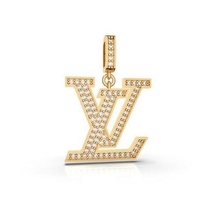 lv diamond fashion pendant printable apparel silver louis vuitton sterling jewelry 3dmodel cad stl necklace xvi pendants 3d print model - Mito3D