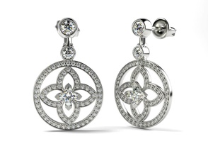 lv earrings 1 louis vuitton earring ear gold gems gem diamond jewelry jewel jewellry copy brand prototyping printing princess clover quatrefoil 3d print model - Mito3D
