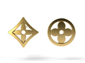 lv pendientes 6 luis vuitton arete oro joyería joya impresión imprimible prototipos 3d print model - Mito3D