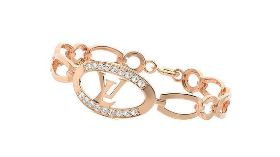 lv high jewelry diamond bracelet 3dm stl renders details chain heavy unisex printable jewel wedding jewellery luxury bracelets cuban italian 3d print model - Mito3D