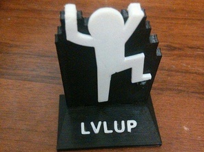 lvl up climb man table character step art signs logos 3d print model - Mito3D